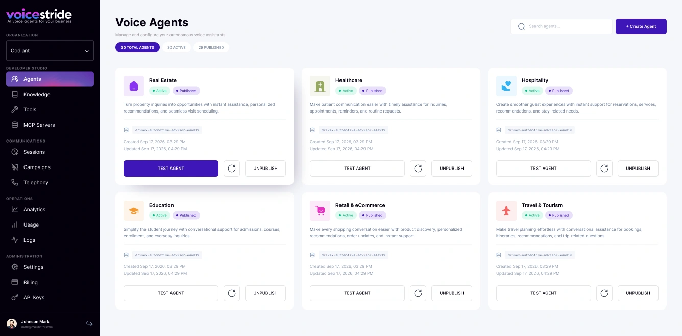 Agents tab preview